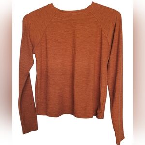 Kyodan Xsmall Ultra Soft Burnt Orange Long Sleeve Crew Neck Top
